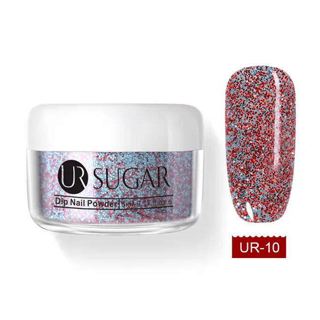 Ur Sugar цвет окунания ногтей Порошковая голографическая Лазерная блестка Хамелеон розовый Серия dip порошок ногтей Дизайн ногтей без лампы - Цвет: color10