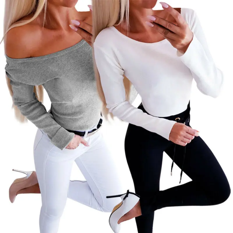 

hirigin Autumn Women Casual Long Sleeve Backless Sexy Fashion Tops Shirt Ladies T-shirt Jumper Knit Tops