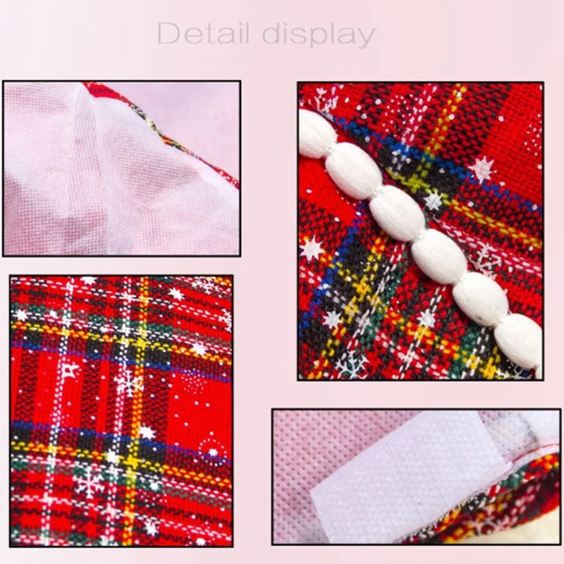 1Pcs Christmas Tree Skirts Fur Carpet Merry Christmas Decorations for Home Xmas Tree Skirts New Year Decoration Plaid Christmas