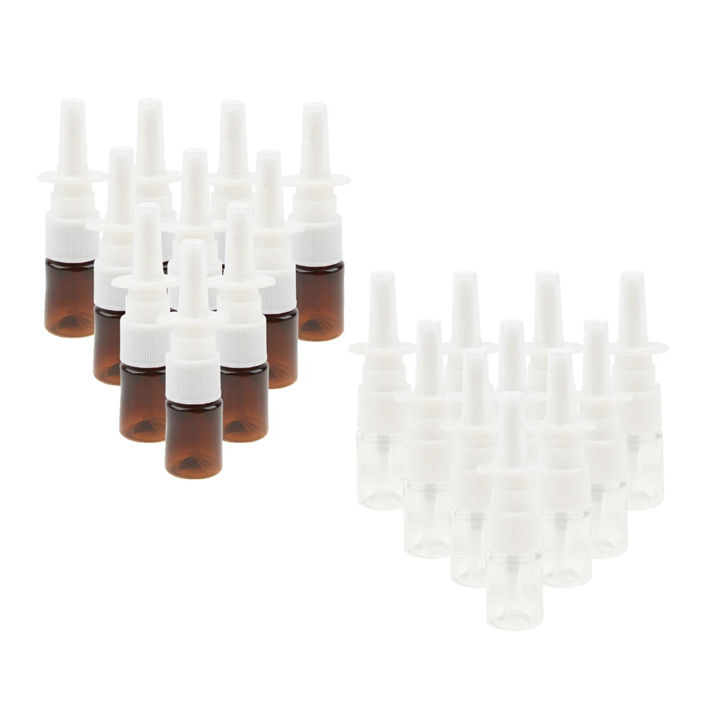 10 Pieces 5ml Mini Throat Nasal Spray Bottles Pumps Food Grade Plastic