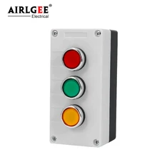 С кнопкой управления 3 отверстия 22 мм LA38 самосброс трехпозиционная Кнопка Jog кнопка управления Переключатель коробка IP65 водонепроницаемый ящик