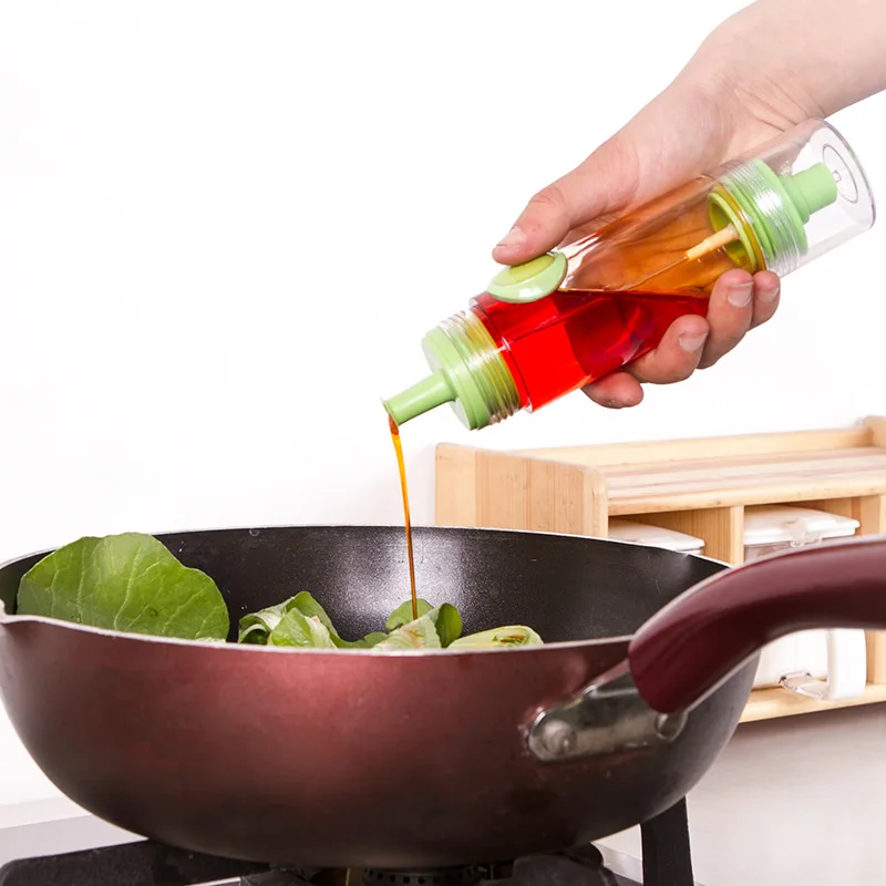

2 In 1 BBQ Baking Olive Oil Spray Bottle Cooking Seasoning Bottle Refillable Spray Dispenser Sauce Bottle Salad Kitchen Tool