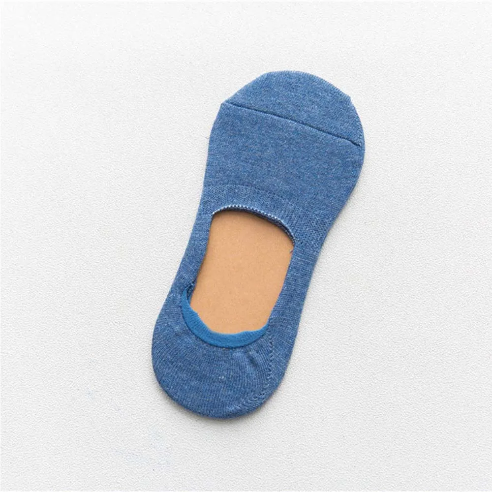 Spring summe Casual cotton women socks Solid Color socks Slippers no slip socks super sweet loafer invisible socks for christmas - Цвет: Синий