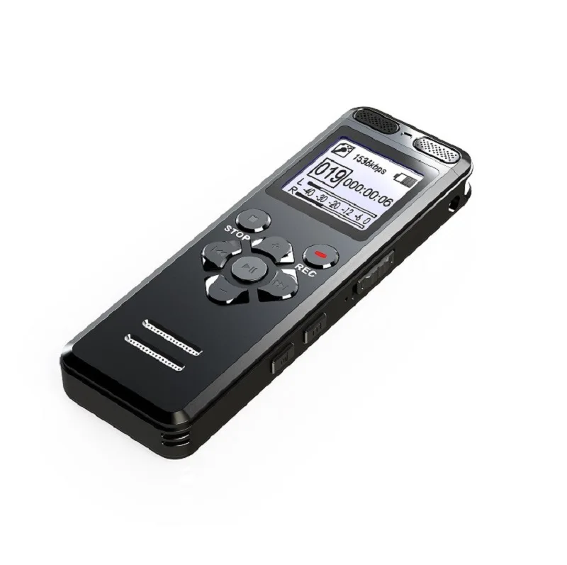 8GB Digital Voice Activated Recorder with Speaker 1536Kbps Noise Reduction Pass Word Mini Microphone MP3 Player for Lecture