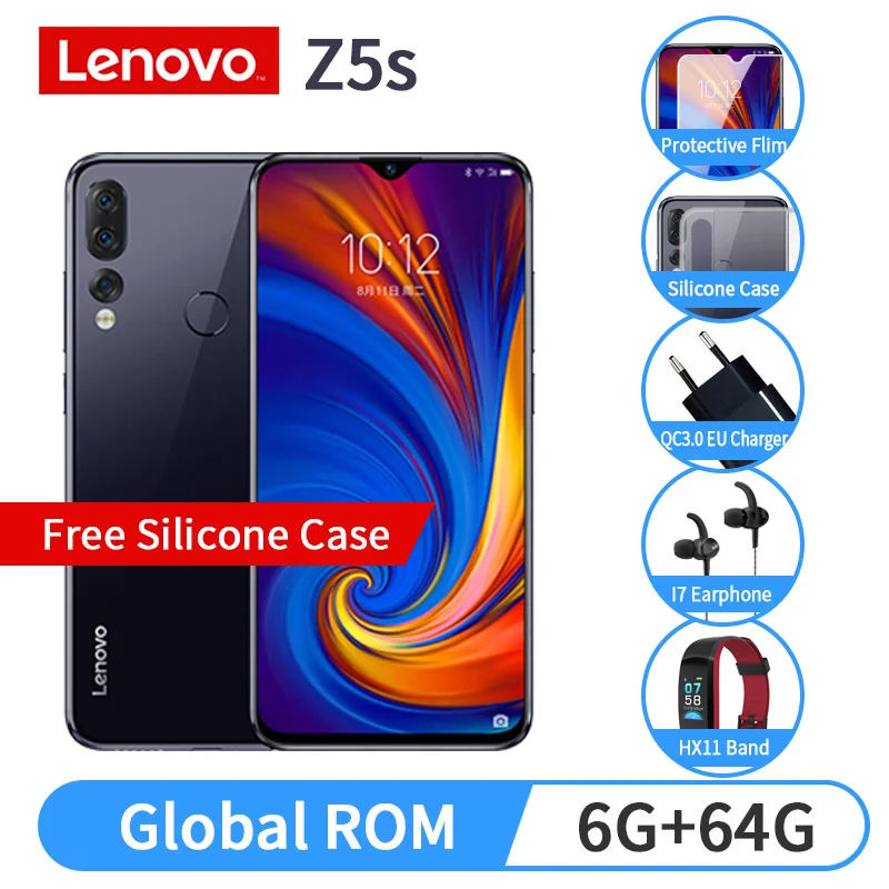 Lenovo Z5S 6 ГБ 64 с подарочной глобальной ПЗУ 3 дюймов смартфон Z5 s Тройная задняя