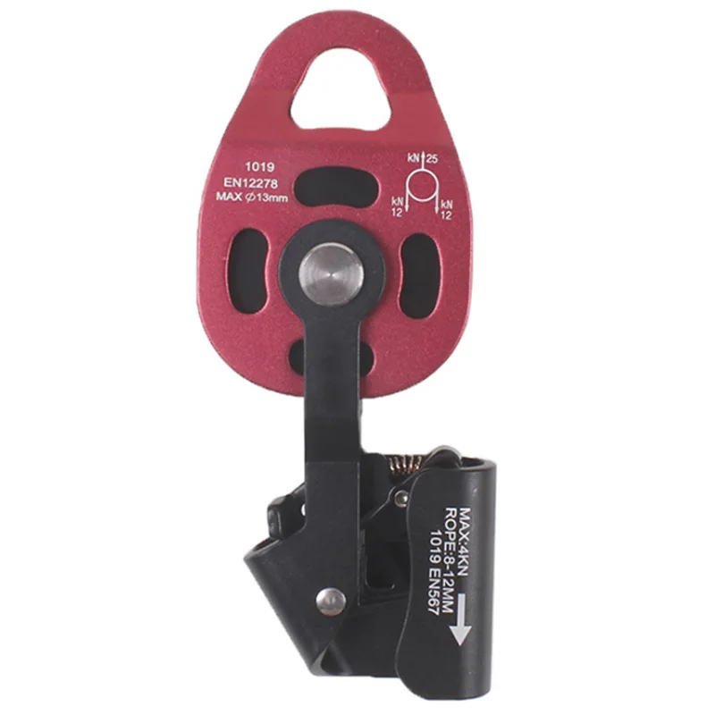 

New Rock Climbing Equipment 25Kn Workload Rescue Speed Pulley Heavy Duty Rescue Single Swivel Rope Pulley Block Equipment