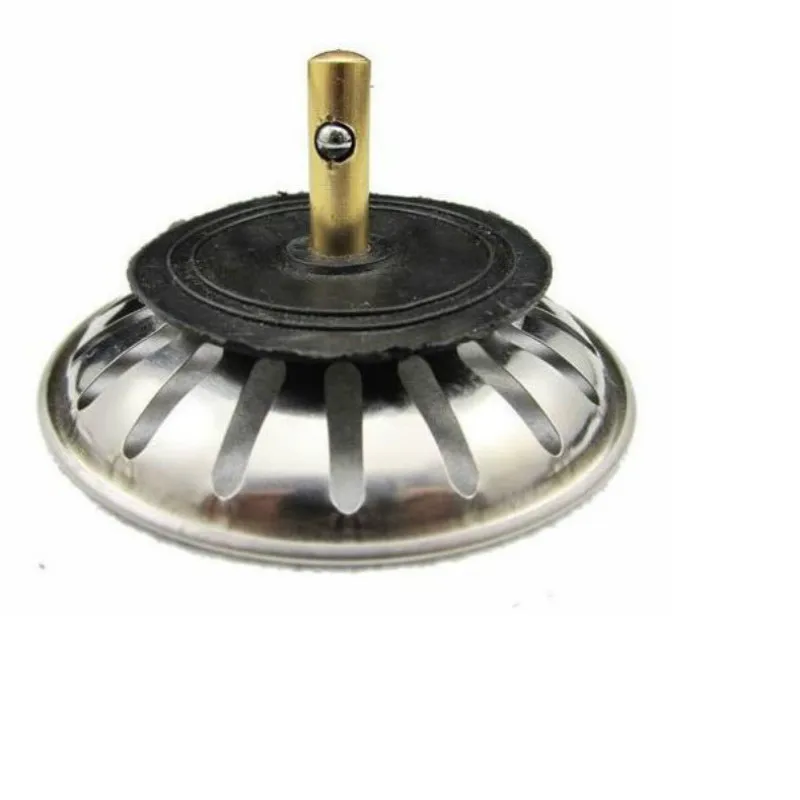 High Quality Stainless Steel Kitchen Sink Rubber Brass Strainer Waste Plug Drain Stopper Filter Basket Plumbing