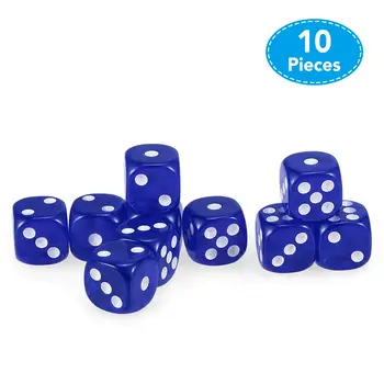 

10 PCS 14MM Portable Table Games Dice Transparent Dice Acrylic Gambling Game Corner Board Game Dice for Party Gambling