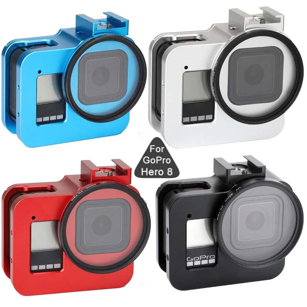 Защитный чехол JINSERTA из алюминиевого сплава для GoPro Hero 8 черный металлический