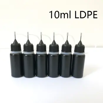 

150pcs 10ml 30ml Black PE Plastic Squeezable Eye Dropper Bottle Needle Thin Tip E Liquid Cig Oil E juice Fill container
