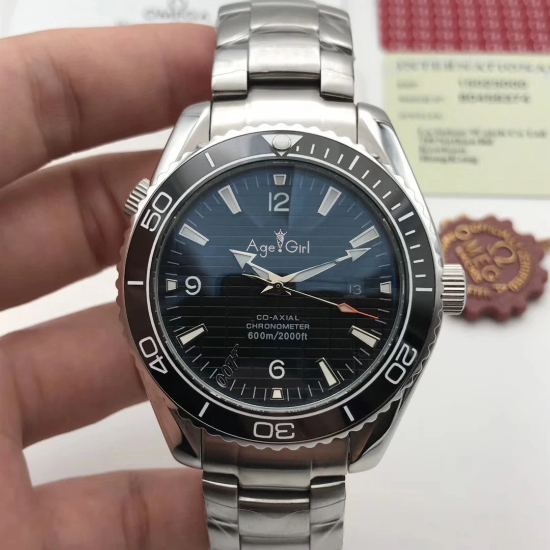 

Famous Brand New Men Automatic Mechanical Watch Blue Black Grey White Ceramic Bezel Stainless Steel James Bond 007 Sapphire AAA+