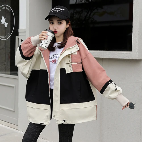 Рабочая куртка Женская Куртка Harajuku стиль строчка бейсбольная форма куртки супер огонь - Цвет: CAMEL
