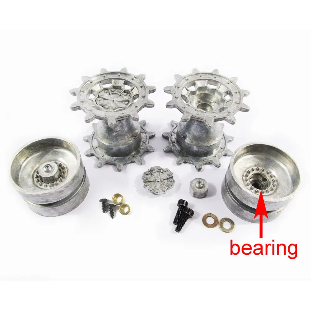 

Mato 1:16 1/16 German Leopard 2 A6 Metal Wheels Sprockets Idlers With Bearings for Heng Long 3889-1 Leopard 2 A RC Tank