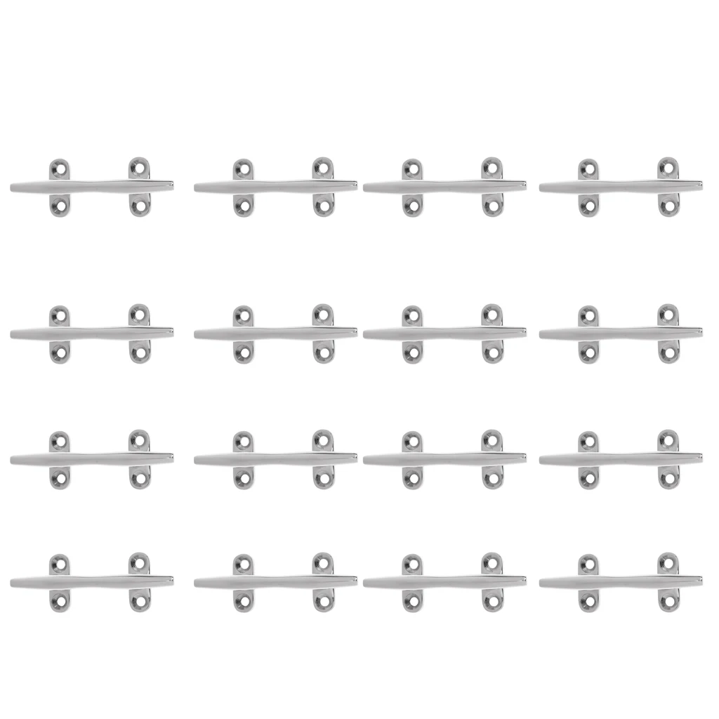 MagiDeal 32x Stainless Steel Heavy Duty 4inch Boat Dock Deck Line Rope Cleat