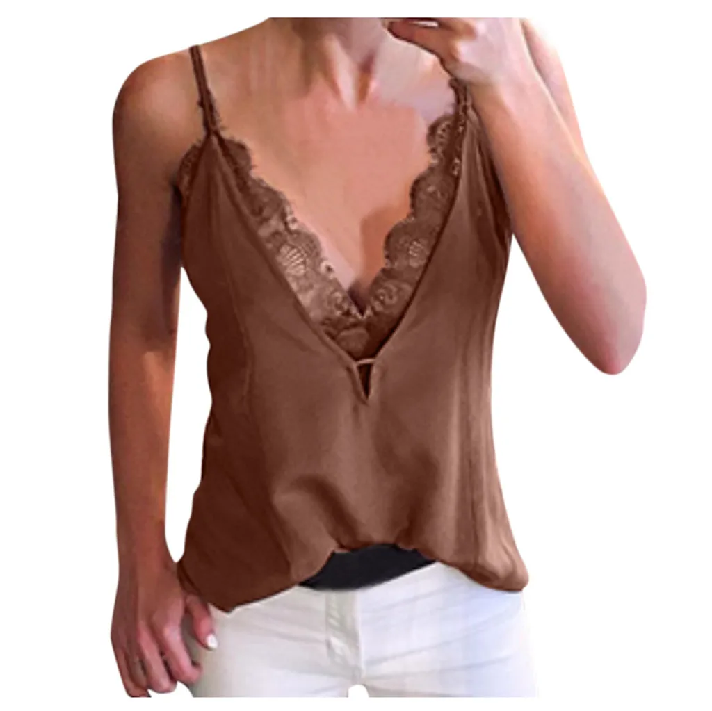Женский сексуальный кружевной топ на бретельках с v-образным вырезом и открытой спиной, полиэстер, ropa para mujer regatas feminina oberteile damen mujer