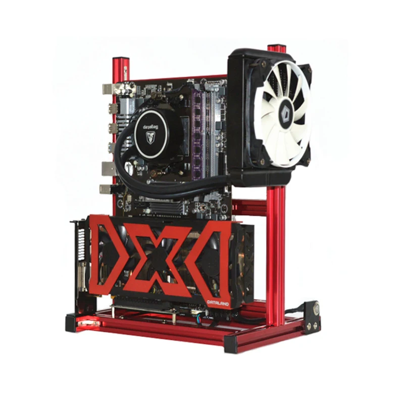 Мини ATX MATX ITX DIY Чехол портативный вертикальный ПК тестовый стенд открытая рамка графическая карта Chassic для 120/240/360 Вт вентилятор водяного охлаждения