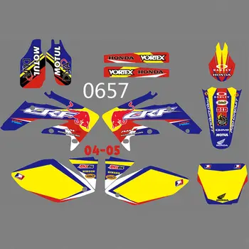 

New Full Graphics Decals Stickers Custom Number Name Glossy Bright Stickers Waterproof for HONDA CRF250 CRF250R 2004 2005