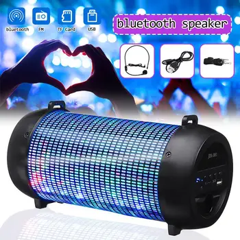 

5W bluetooth Speaker 1200mAh Outdoor Wireless Column Soundbar Music Center Subwoofer 3D Stereo Support FM/TF LED Light Speaker