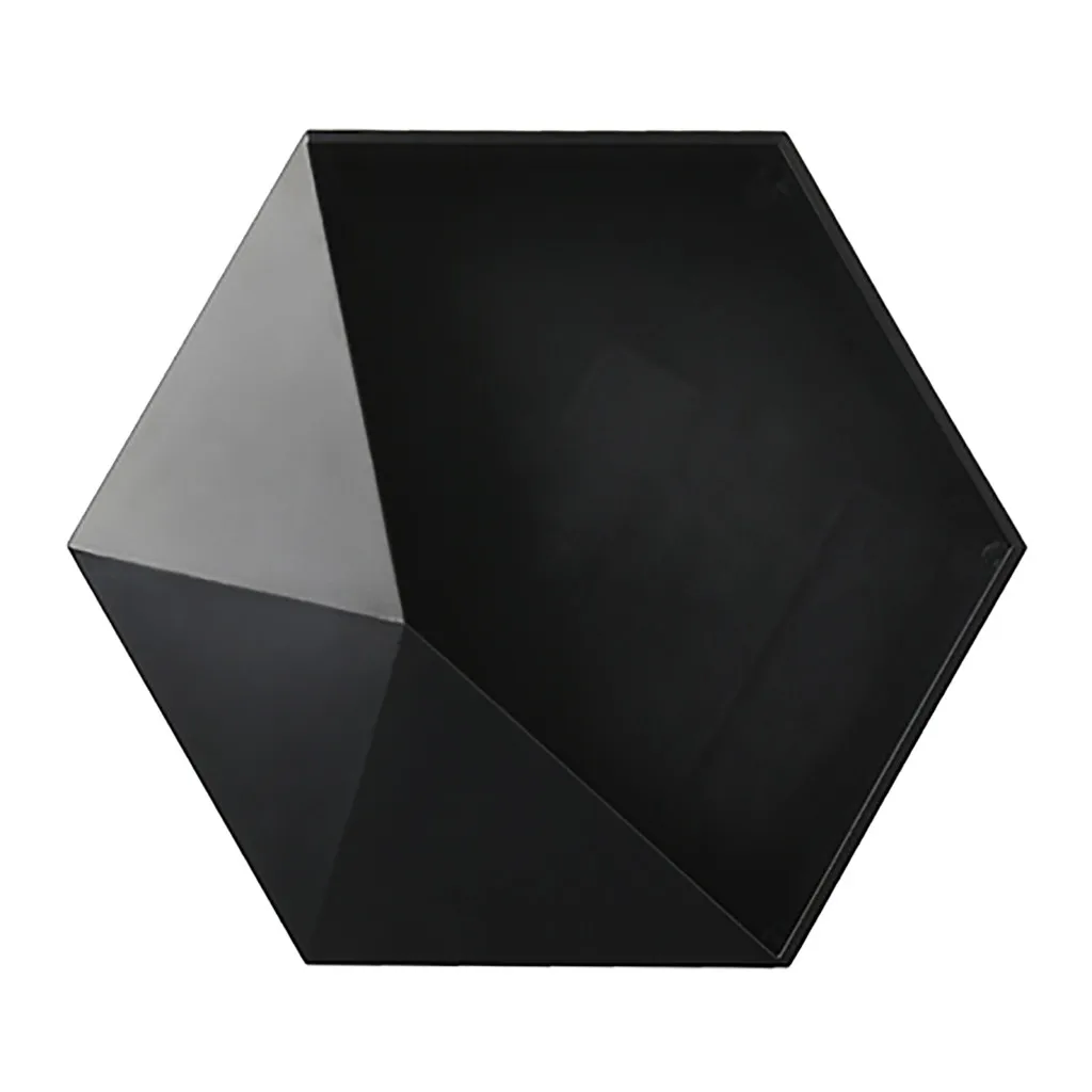 black Плавающая полка для гостиной, настенная Геометрическая настенная полка, настенная полка для гостиной, ванной комнаты, настенная полка, настенная роспись - Цвет: black