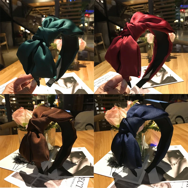 Осенне-зимняя Новинка банты повязка на голову винтажный перекрестный узел