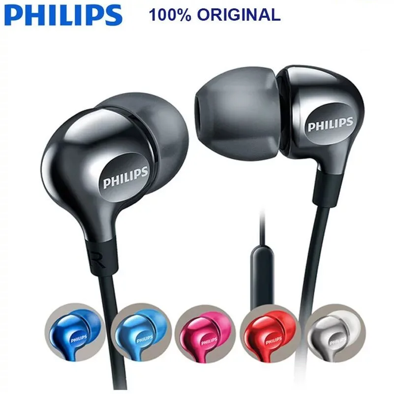 Оригинальные Наушники Philips SHE3705, проводная гарнитура с микрофоном, разъем 3,5 мм, наушники-вкладыши для GALAXY 8, huawei, xiaomi