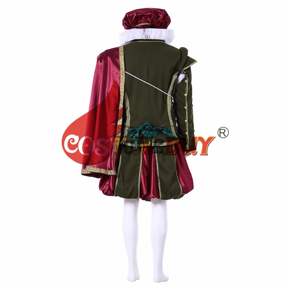 Costumebuy Тюдор елизабетанский аристократ мужской Викторианский принц Костюм в стиле «Ренессанс» Средневековый Королевский военный костюм на заказ