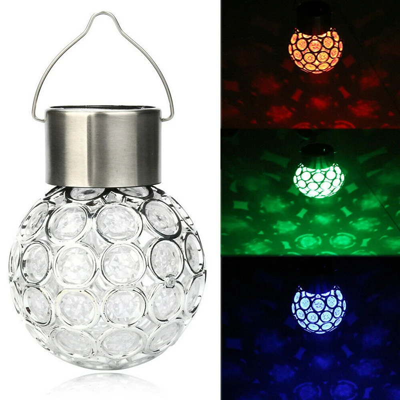 Home Garden Solar Hanging Light Waterproof Rotatable Outdoor Camping LED Round Ball Lights |