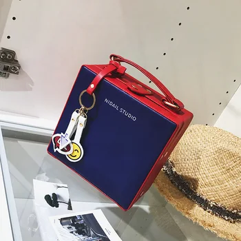 

2020 New Korean Handbag Women Box Bag Tide Casual Hit Color Small Square Bag Western Style Shoulder Bag Messenger Bag