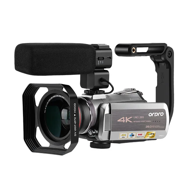 ORDRO AZ50 Real 4K 30FPS видеокамера H.265 видео формат Поддержка Wi-Fi со стерео микрофоном телескоп 32 Гб SD карта подарок - Цвет: 3