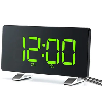 

Alarm Clocks for Bedrooms with FM Radio, Dual Alarms, 6.7Inch LED Sn, USB Port for Charging, 4 Brightness, 12/24H