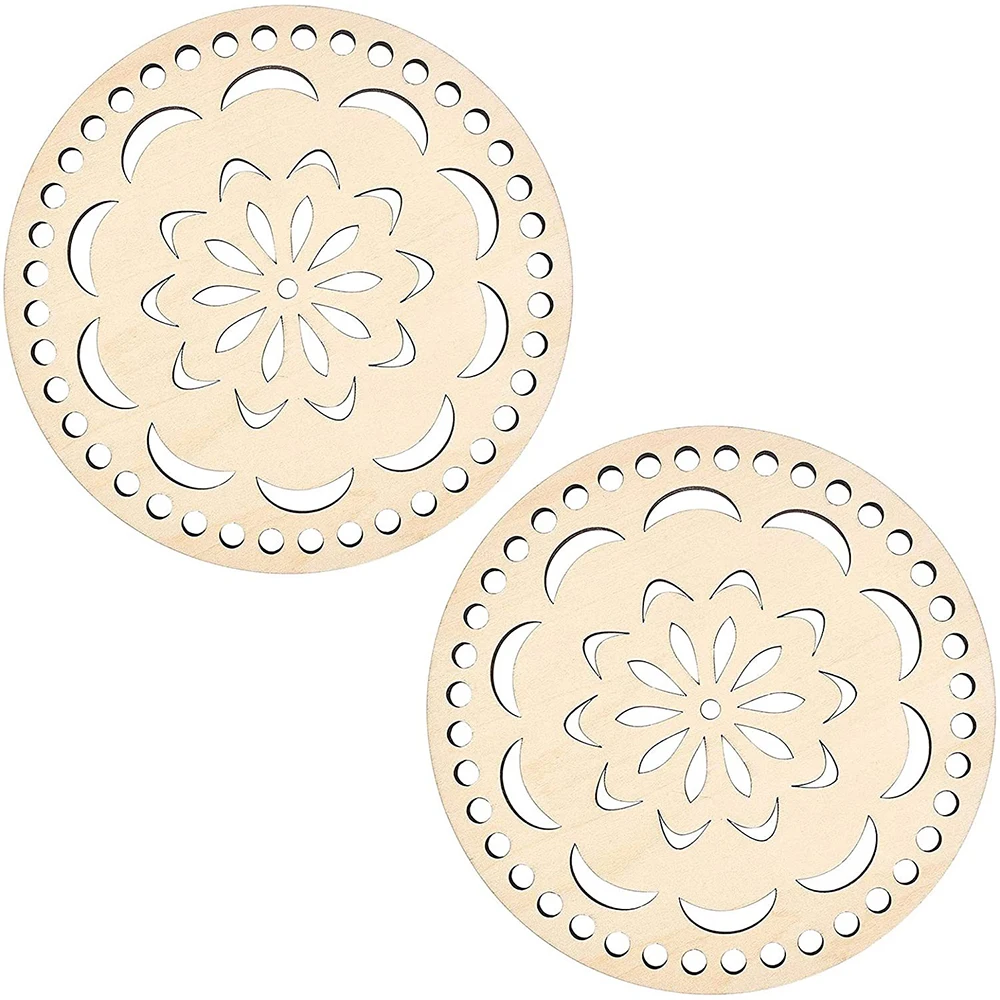 6 Basi In Legno Per Uncinetto - Cerchi 10cm, 15cm, 20cm Per Cestini Fai Da Te - Foto 7