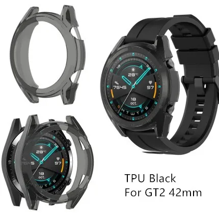 Чехол для huawei Watch GT Active Classic Sport GT2, Смарт-часы, чехол из поликарбоната и ТПУ, защитная пленка GT 2, SIKAI, спортивные аксессуары - Цвет: GT2 TPU 42mm