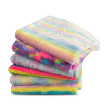 160 см* 50 см разноцветная Радужная плюшевая ткань, искусственный мех, войлочная ткань, ткань для пальто, куклы, обувь, жилет