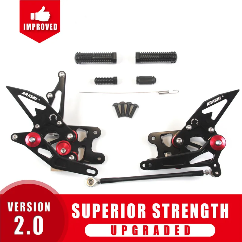Араши GSXR 1000 K7 Rider Rearset Регулируемые подножки для SUZUKI GSXR1000 GSX-R 1000 2007 2008 мотоцикла с ЧПУ GSX R - Цвет: Black