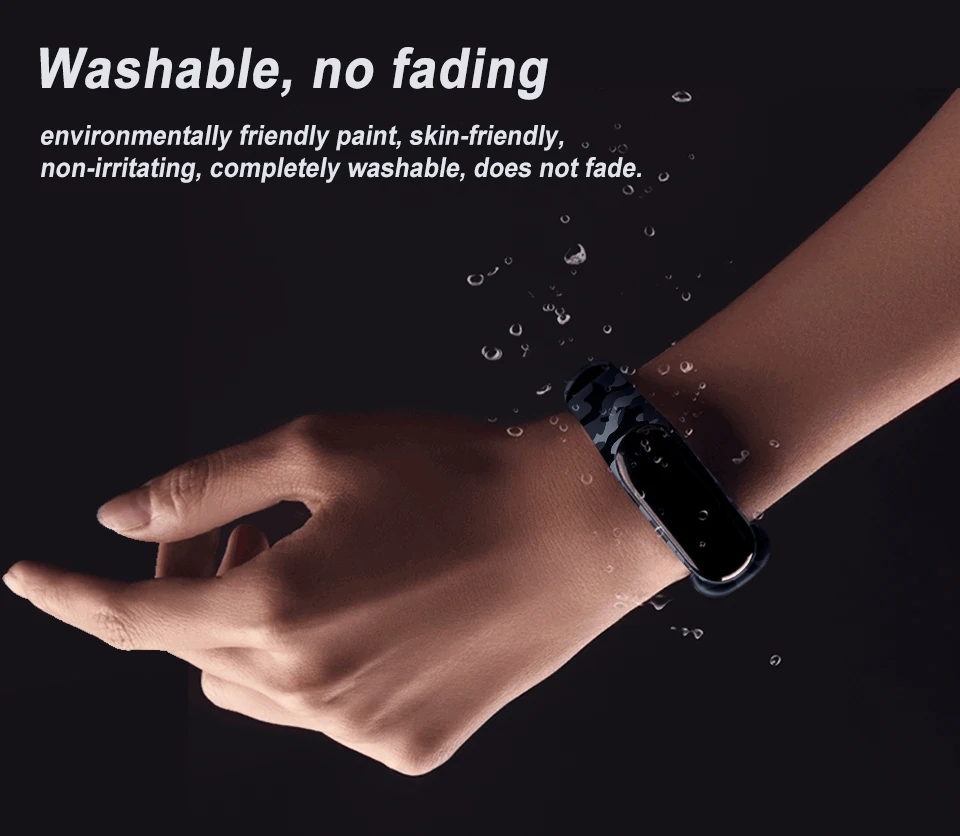 Силиконовый ремешок для Xiaomi Mi Band 4 5 3 сменный Камуфляжный браслет