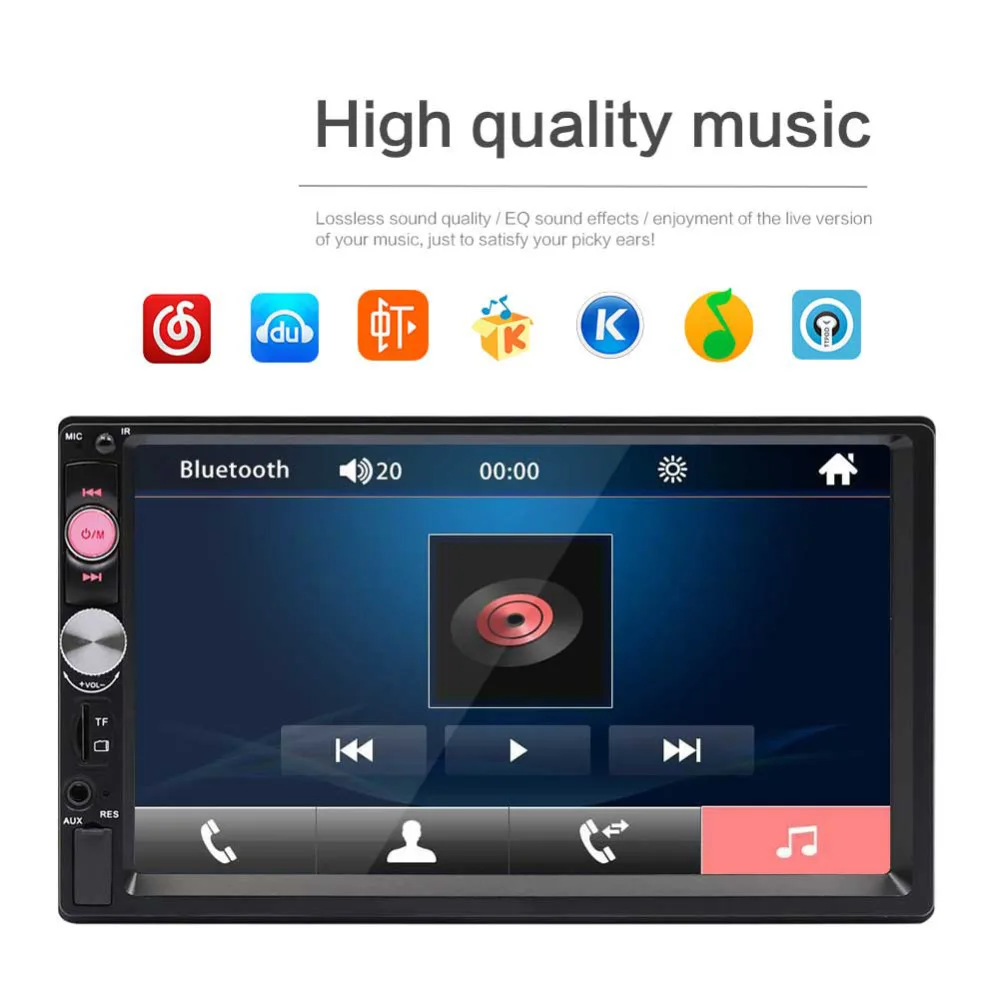Автомобильный Mp5 плеер Мультимедиа FM стерео радио вставная карта Bluetooth плеер сенсорный экран Аудио Поддержка Камера заднего вида Android IOS