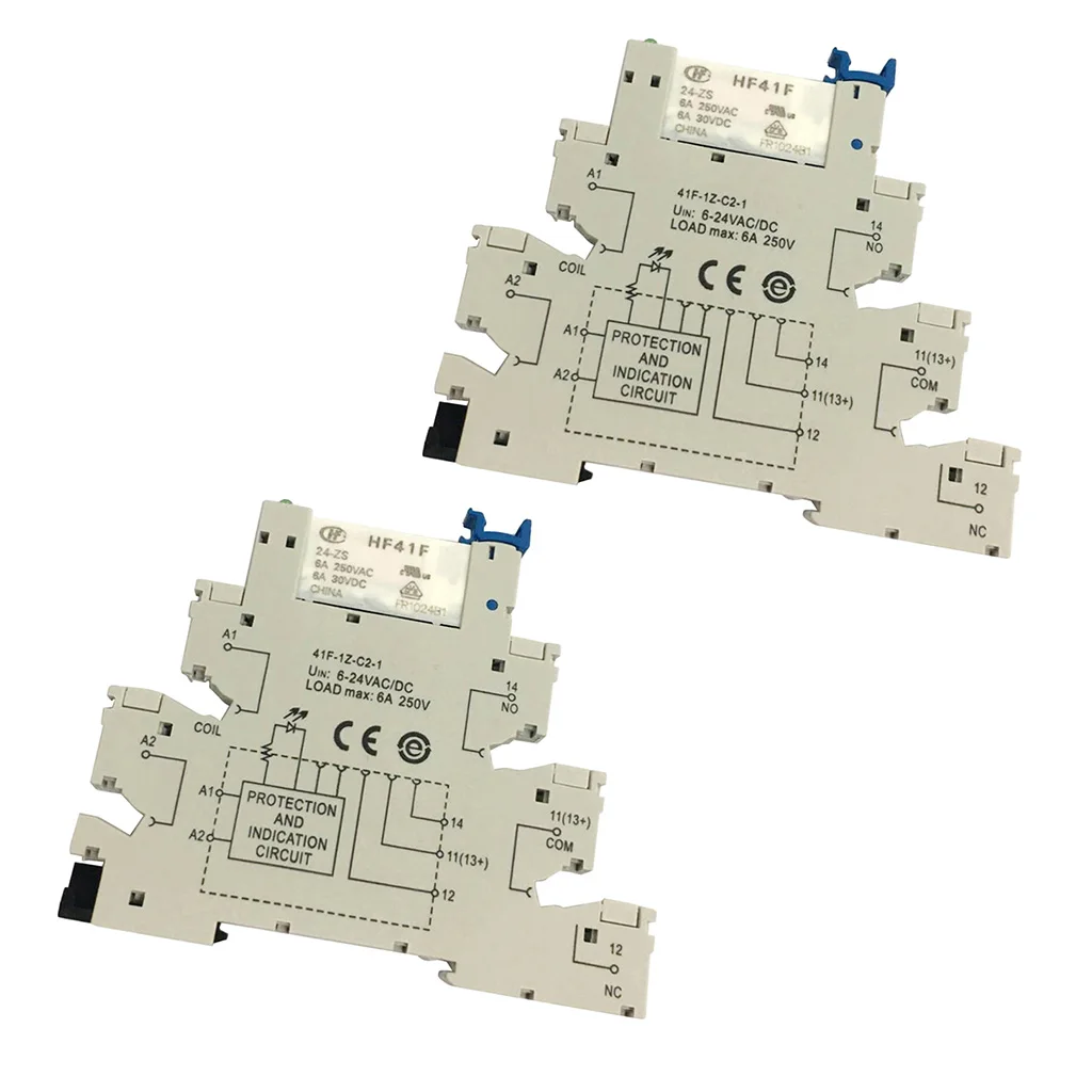 Комплект из 2 предметов, 5 PIN релейный разъём 6-24V AC/DC 6A Применение с HF41F реле PCB модуль для Hongfa