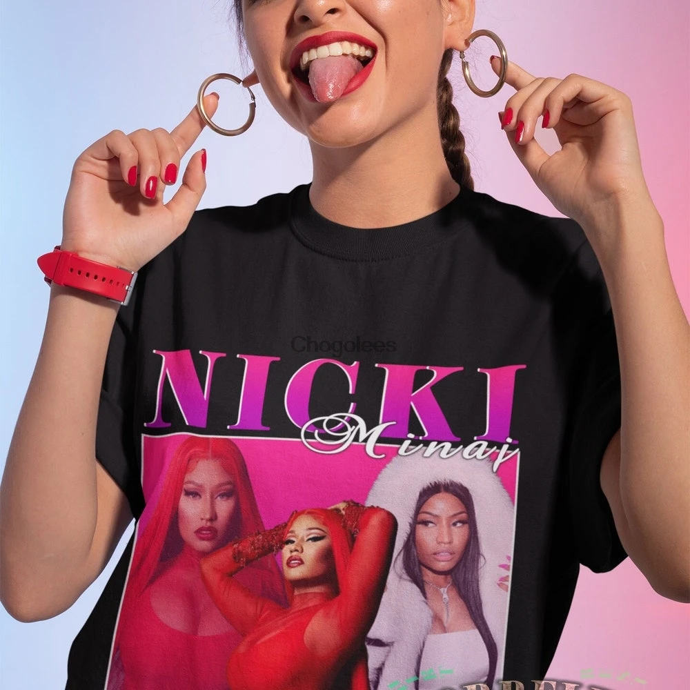 Рубашка Nicki Minaj одежда в стиле хип-хоп певец винтажная рубашка 90-х Retro D | Мужская