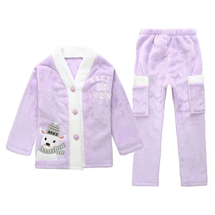 Autumn& Winter Girls' Shirt Children Long Sleeve Fashion Pajamas Big Boy Cartoon GIRL'S Flannel Princess Homewear Set