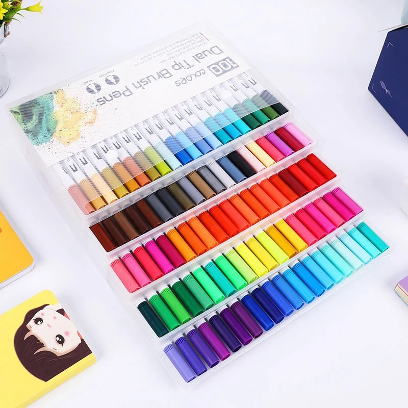 100 шт. цветная ручка для рисования Акварельная художественная маркерная