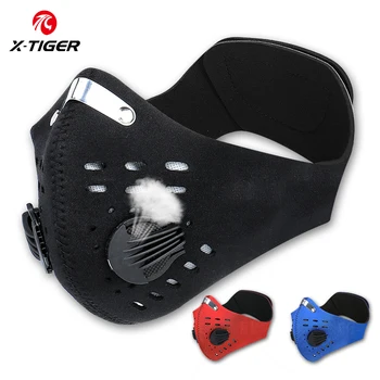 

X-TIGER Cycling Face Mask Anti-Pollution Cycling Mask With Filter Activated Carbon Filters Facemask Outdoor Sports Dust Mask