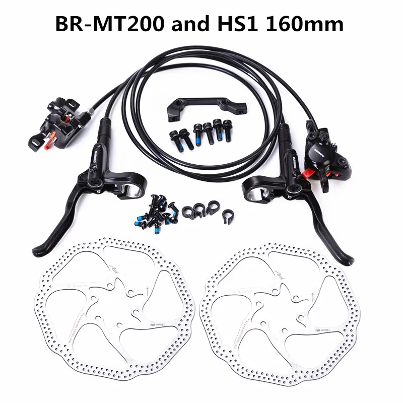 MT200 and HS1 SHIMANO BR-MT200/ZOOM HB-875 MTB Гидравлический тормоз MT200 M615 M447 Гидравлический дисковый тормоз добавлен G3/HS1 диск фирменный - Цвет: MT200 and HS1