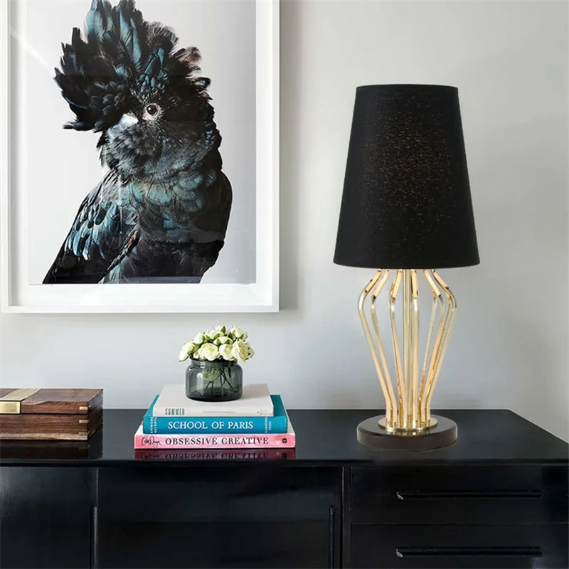 

OURFENG Modern LED Table Lamp Marble Luxury Desk Light Home Bedroom Living Room Office Decoration