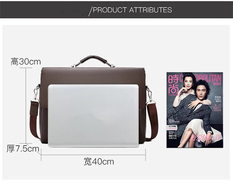 Fashion Business Men Briefcase Leather Laptop Handbag Tote Casual Man Bag For male Shoulder Bag Male Office Messenger Bags