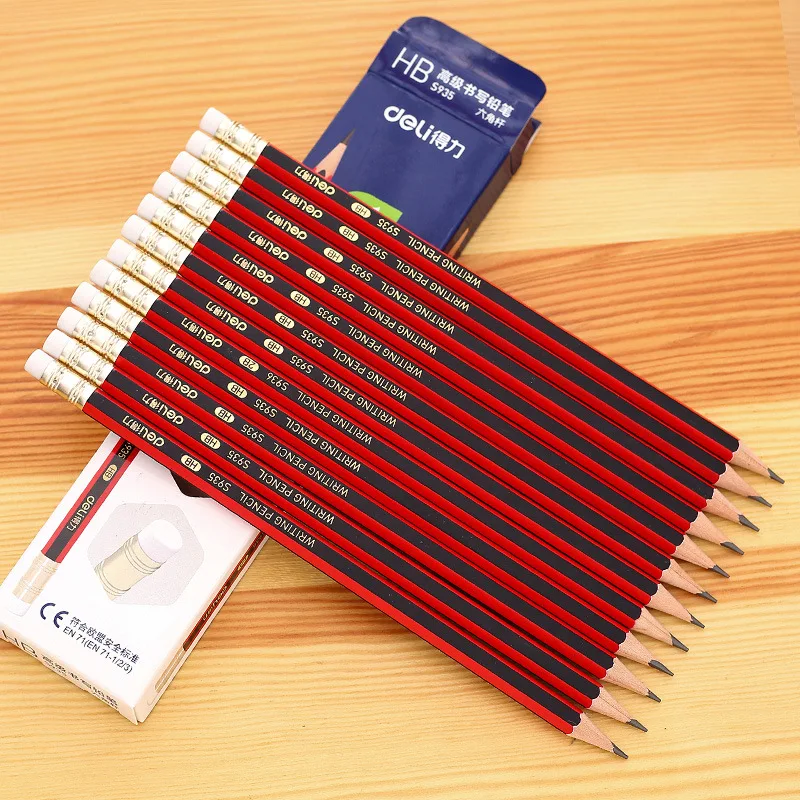 

Deli Stationery S935/S936 Young STUDENT'S Doing Homework HB/2B Pencil 12 PCs/Box Wood Writing Pencil Refill