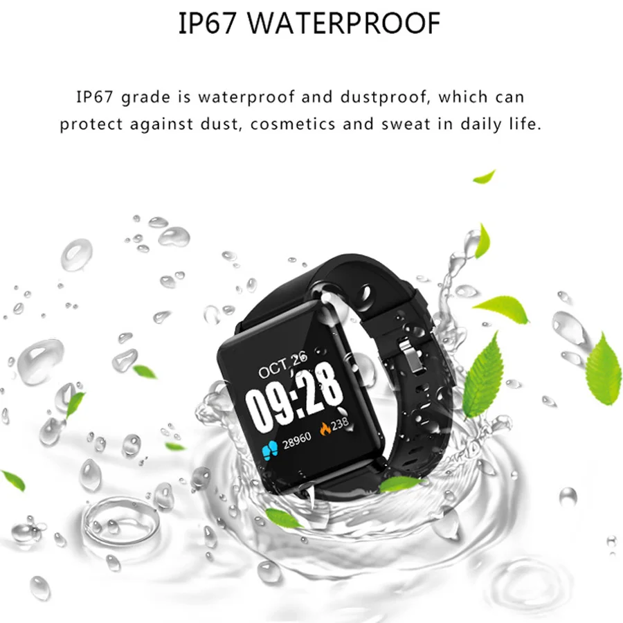 Smart Watch BINSSAW Men Women Heart Rate Fitness Smart Bracelet LED Color Screen Sport Watch Waterproof Multifunction Smartwatch