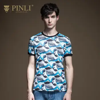 

Pinli 2020 Summer New O-neck Polyester Print Slim Casual Shirt Men Short-sleeved T-shirt Anti-wrinkle High Quality B202111163
