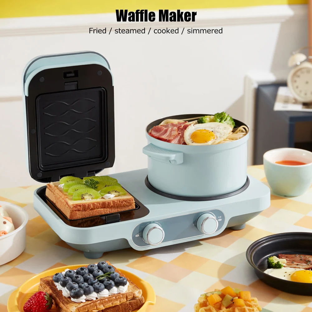 

Electric Breakfast Machine Multifunction Sandwich Waffle Maker Mini Cooking Pot Bread Pizza Frying Pan