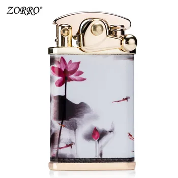 

Lighter, creative pure copper, Chinese wind sand wheel, retro rocker, kerosene lighter, male boyfriend.