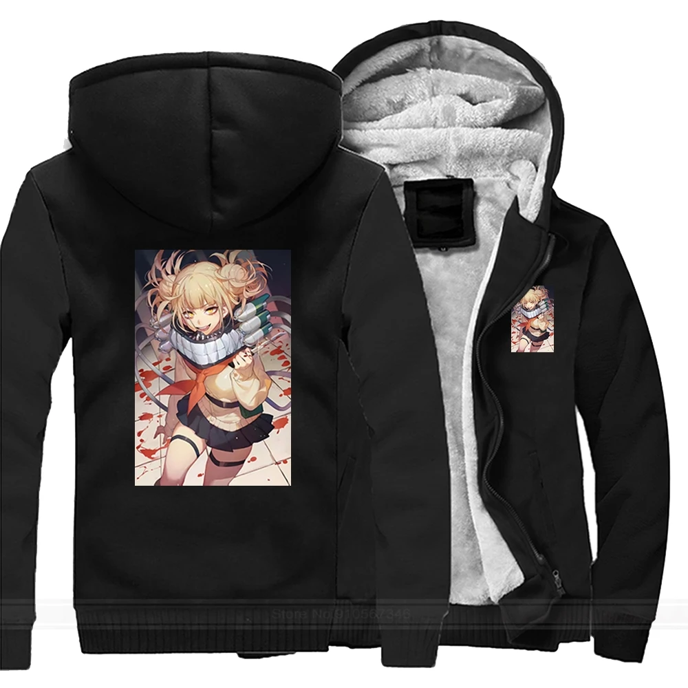 My Hero Academia Japanese Anime Cross Body Casual Outdoor Hoodies Coat Men Print Sweatshirt Winter Warm Thick Fitted Jackets | Мужская